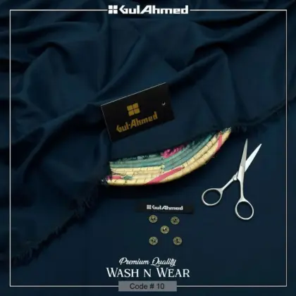 Men’s Premium Wash & Wear Plain Unstitched Suit – Blue | Summer Fabric | 4 Meter Cutting
