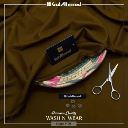 Men’s Premium Wash & Wear Plain Unstitched Suit – Brown | Summer Fabric | 4 Meter Cutting
