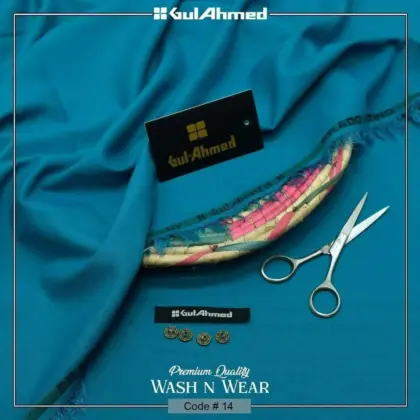 Men’s Premium Wash & Wear Plain Unstitched Suit – Turquoise | Summer Fabric | 4 Meter Cutting