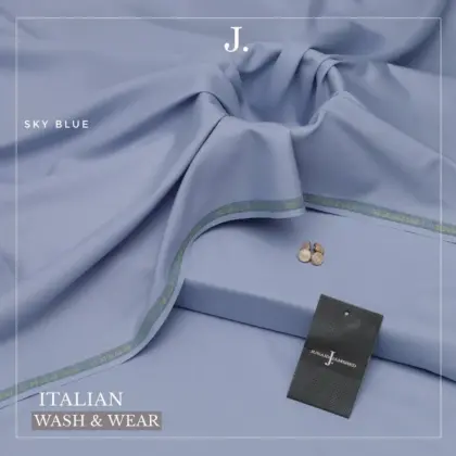 Men’s Wash & Wear Plain Unstitched Suit – Grey, 4 Meter Fabric with Brand Tag & Bag