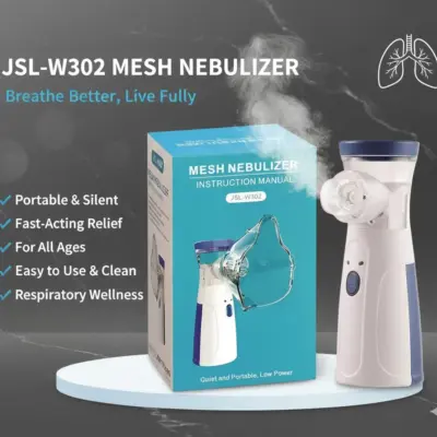 JSL-W302 Portable Mesh Nebulizer for Adults & Kids – Silent, Fast-Acting Respiratory Relief (1 Pc)