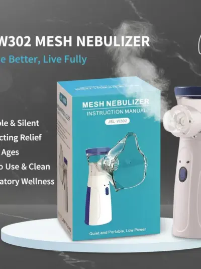 JSL-W302 Portable Mesh Nebulizer for Adults & Kids – Silent, Fast-Acting Respiratory Relief (1 Pc)