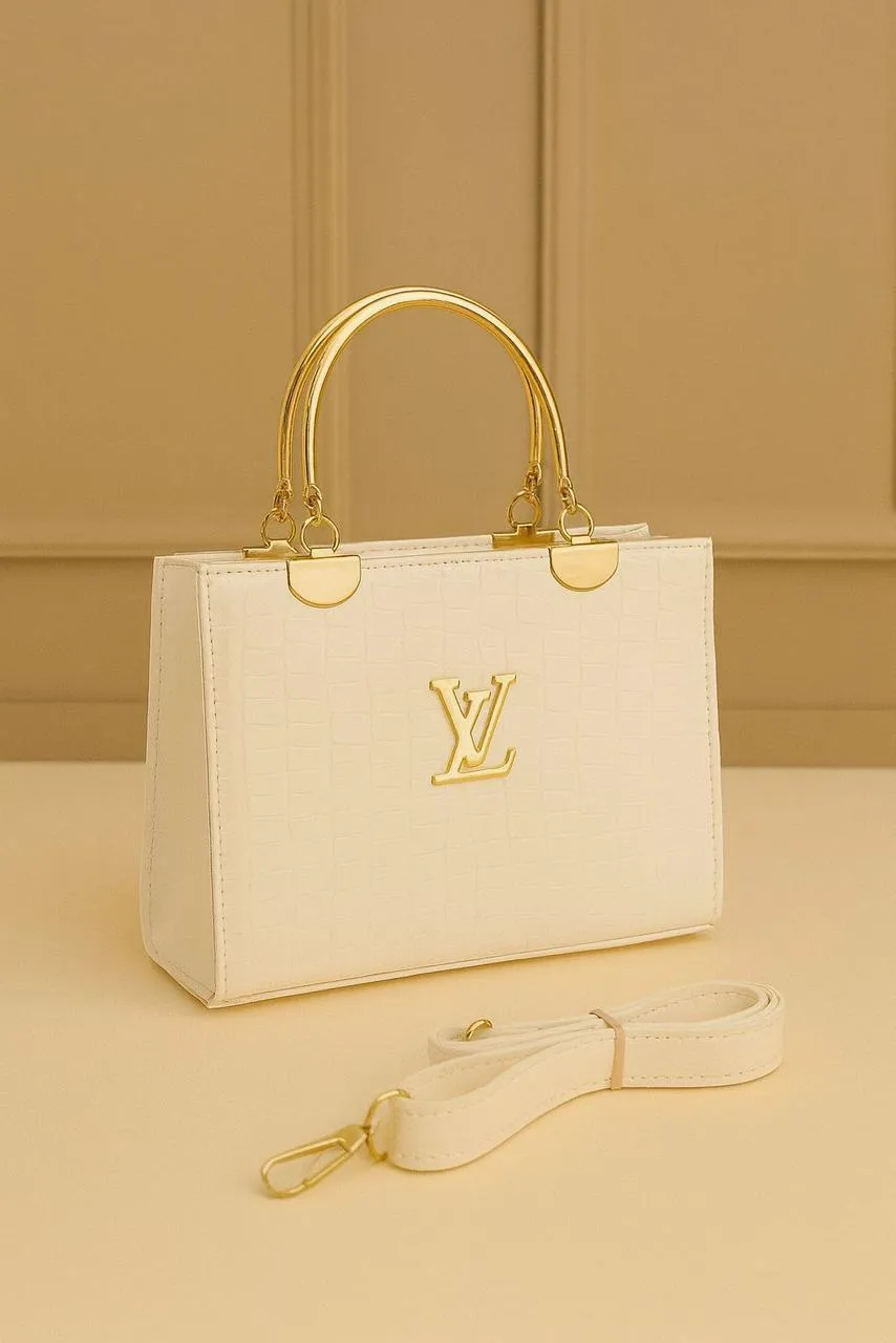 Girls PU Leather Crossbody Bag – White Multipurpose Shoulder Bag