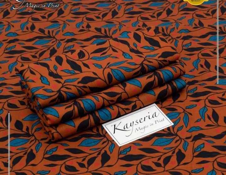 Kyseriya Women’s 2-Piece Unstitched Printed Khaddar Suit – Mustard (Shirt & Trouser 2.5m Each)