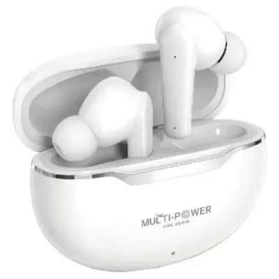 Universal White Wireless Earbuds – Lightweight Plastic Design with Clear Sound for Daily Use