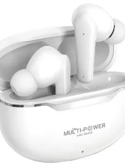 Universal White Wireless Earbuds – Lightweight Plastic Design with Clear Sound for Daily Use