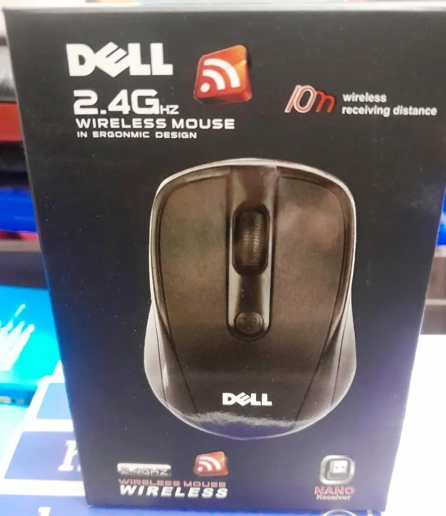 Dell 2.4GHz Wireless Mouse (Best Master Copy) – Black | Nano Receiver, Free 2×AAA Batteries