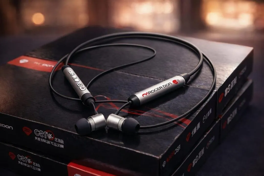 Universal Wireless Bluetooth Neckband Headset – All-Day Comfort, Fast Charge, 135mAh Battery, Black