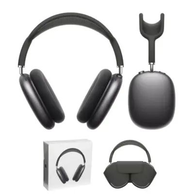 Airmax Wireless Bluetooth Headphones – Over-Ear, Black, ABS Plastic, Lightweight & Comfortable Design