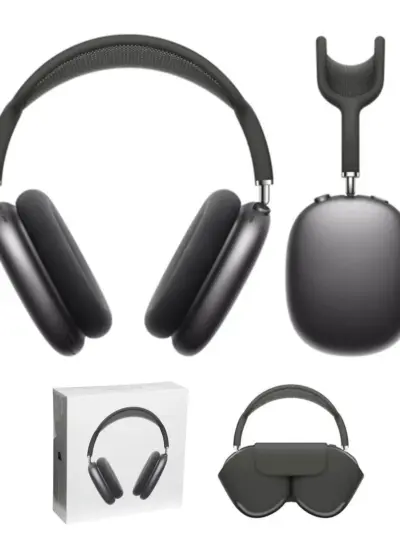 Airmax Wireless Bluetooth Headphones – Over-Ear, Black, ABS Plastic, Lightweight & Comfortable Design