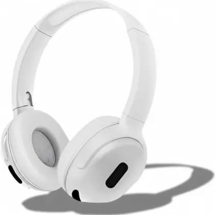 Wireless Over-Ear Headphones – White, ABS Plastic, Lightweight & Comfortable Design