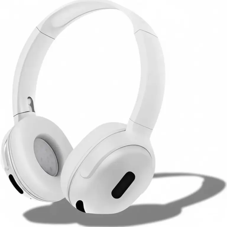 Wireless Over-Ear Headphones – White, ABS Plastic, Lightweight & Comfortable Design