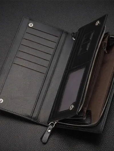 Balenberry Long Wallet for Men & Unisex – Premium Microfiber Leather Wallet with Large Capacity