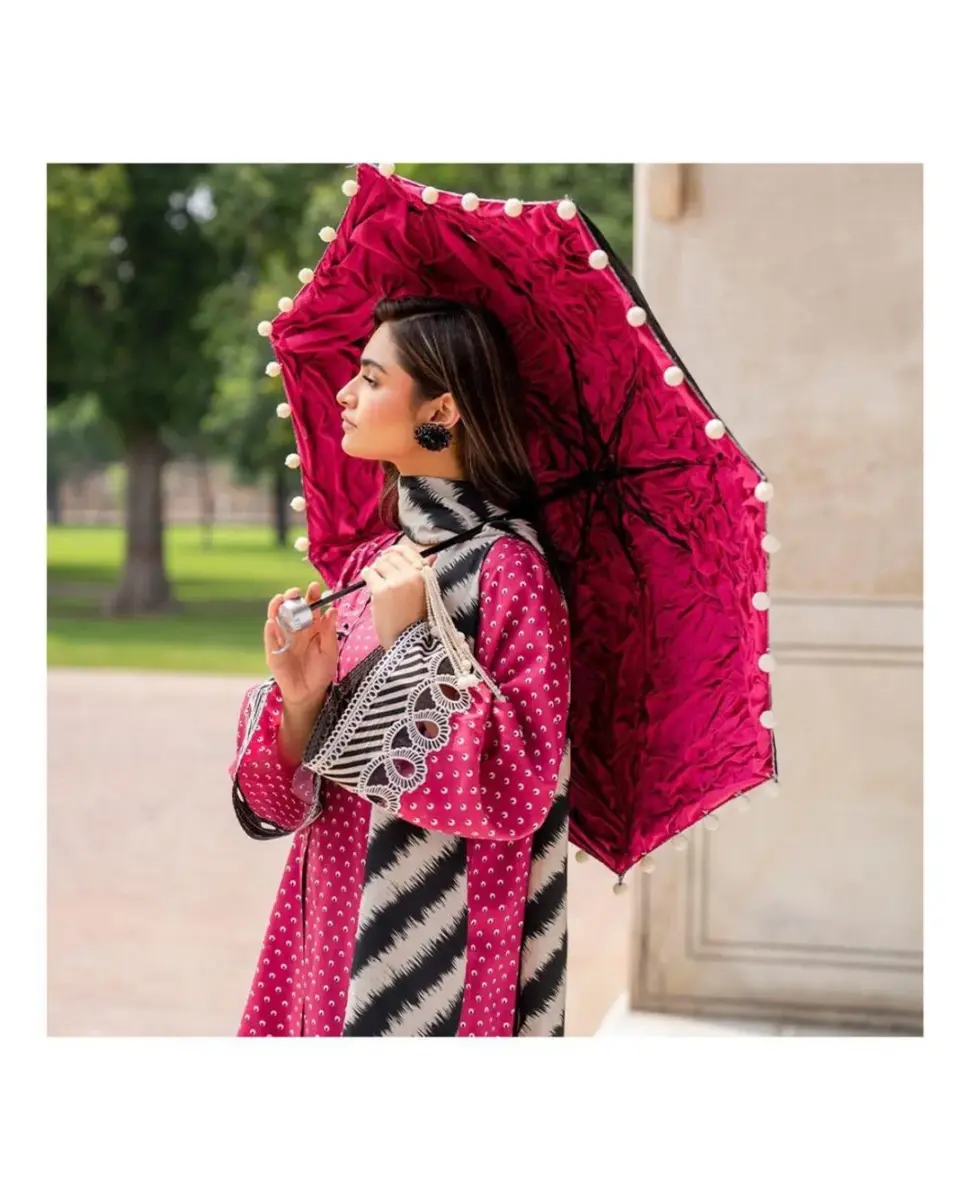 Karandi Most Hit Articles Women’s 3 Pcs Unstitched Digital Print Suit – Pink (Shirt, Trouser & Dupatta Set)