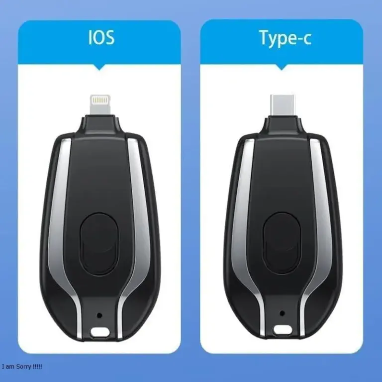 Mini Keychain Power Bank for iPhone – Portable Emergency Charger, Lightweight Design (Black)