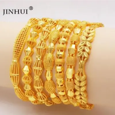 Antique Gold Plated Adjustable Kara Bangles for Women (2-Piece Alloy Set, Golden Finish)