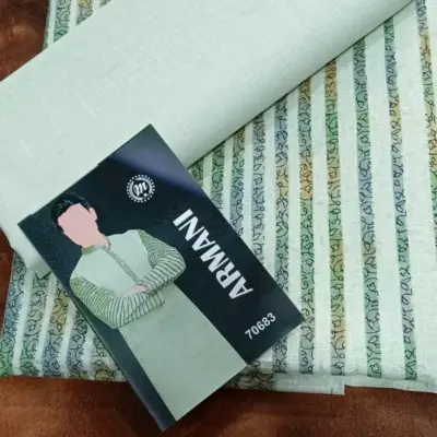 ClassicWear Men’s Unstitched Cotton Self Print Kurta Fabric – Winter Wear (3.5 Gazz Shirt, 2.25 Gazz Trouser, Off White)