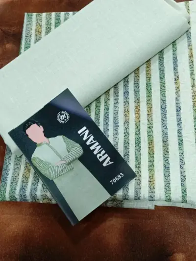 ClassicWear Men’s Unstitched Cotton Self Print Kurta Fabric – Winter Wear (3.5 Gazz Shirt, 2.25 Gazz Trouser, Off White)