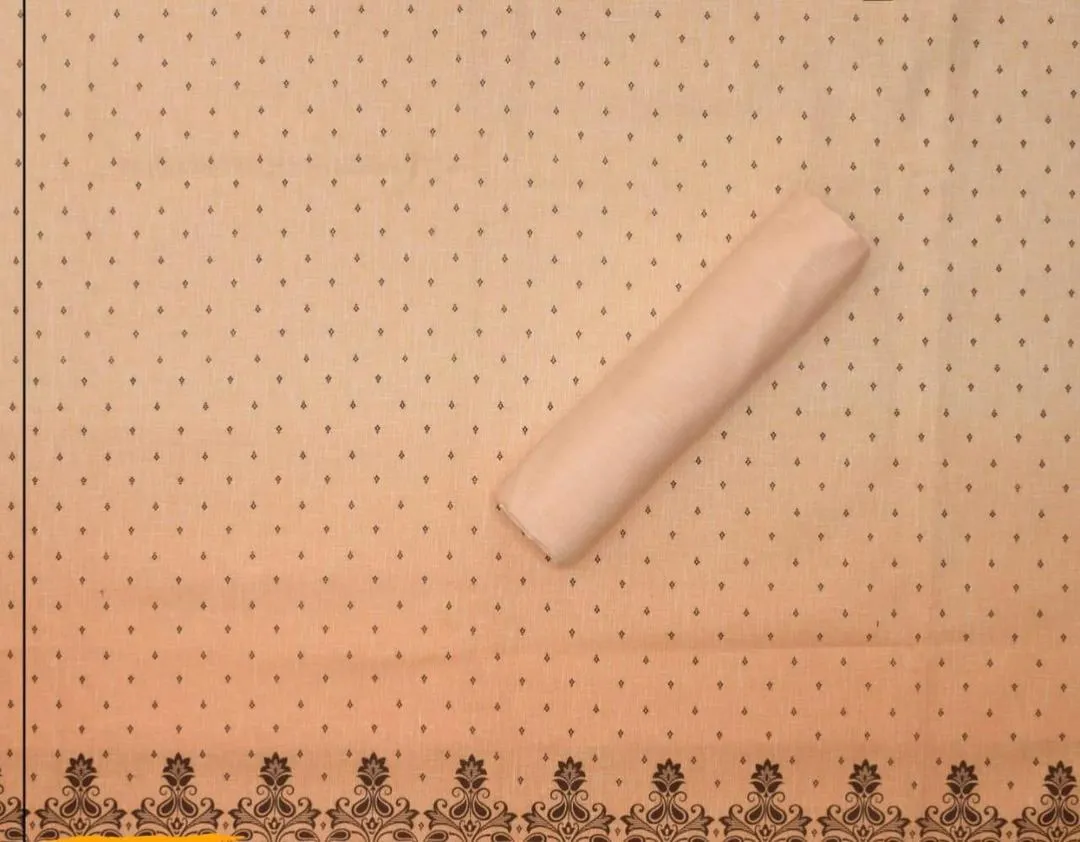 ClassicWear Men’s Unstitched Cotton Self Print Kurta Fabric – Winter Collection (3.5 Gazz Shirt, 2.25 Gazz Trouser, Peach)