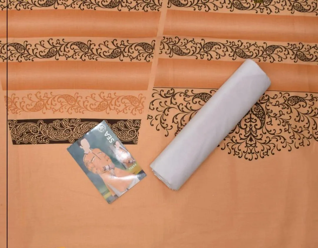 ClassicWear Men’s Unstitched Cotton Self Print Kurta Fabric – Winter Wear (3.5 Gazz Shirt, 2.25 Gazz Trouser, Peach)