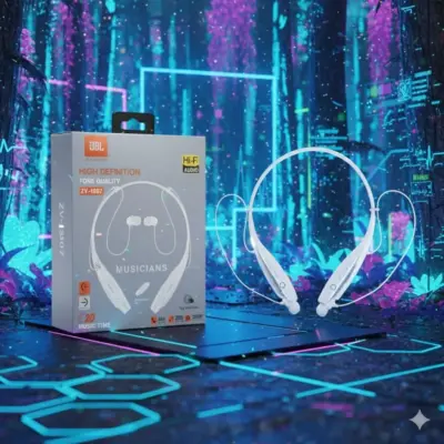 boAt L-HP11 Wireless Bluetooth Neckband Earphones – Long-Lasting Battery, Fast Charging, Super Bass, Clear Calls (White)