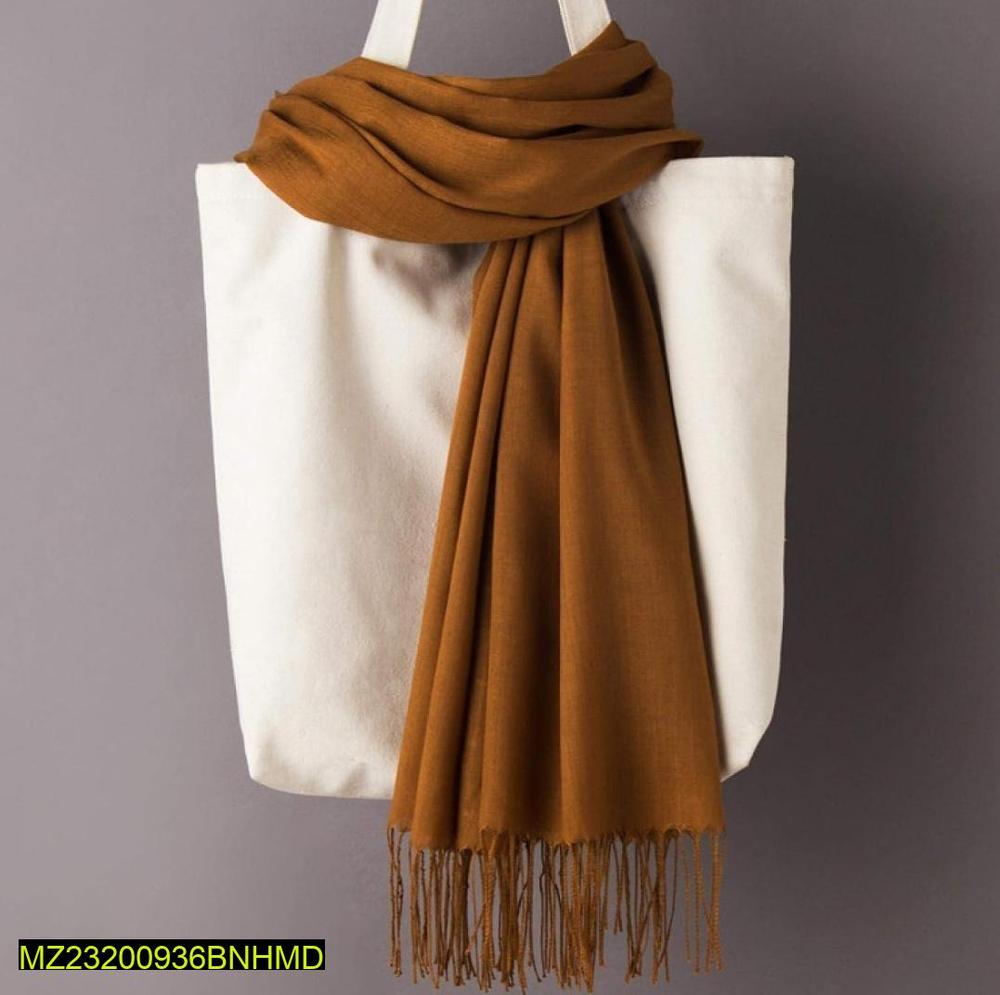 Women’s Woolen Plain Shawl – Soft Winter Wrap, 2.5 Gazz Length