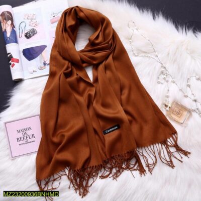 Women’s Woolen Plain Shawl – Soft Winter Wrap, 2.5 Gazz Length