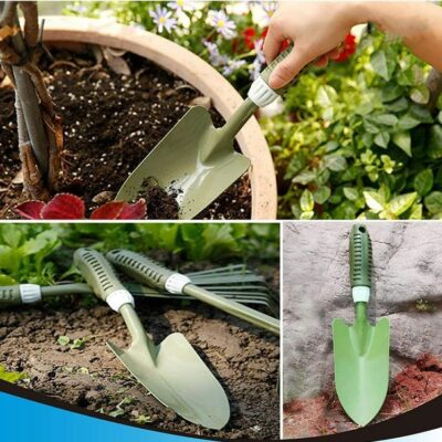 Durable Stainless Steel Garden Shovel – Rust-Resistant Easy-Grip Hand Tool (Green, 1 Pc)