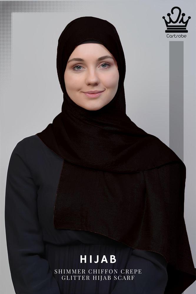 Women’s Plain Chiffon Crepe Scarf – Lightweight Modest Hijab Shawl (30 × 70 Inches)