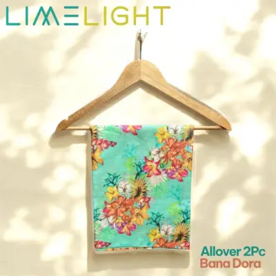 LimeLight 2-Pcs Women’s Unstitched Bana Dora Printed Suit – Turquoise, Cotton Lawn