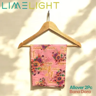 LimeLight 2-Pcs Women’s Unstitched Bana Dora Printed Suit – Pink, Cotton Lawn