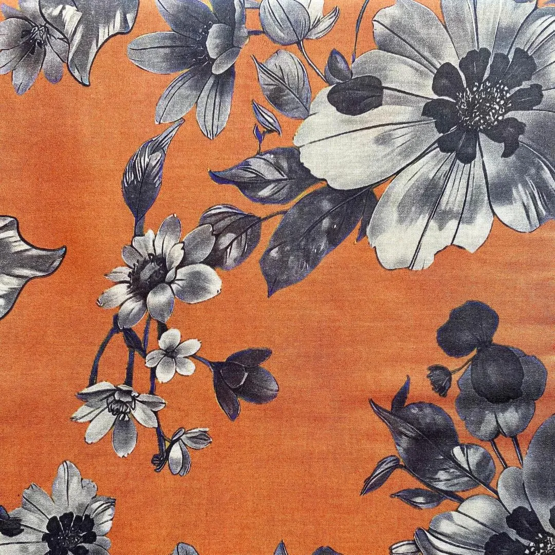 LimeLight 2-Pcs Women’s Unstitched Bana Dora Printed Suit – Orange, Cotton Lawn