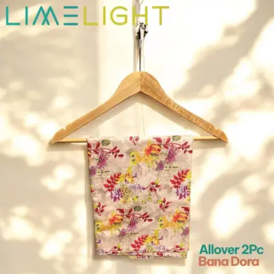 LimeLight 2-Pcs Women’s Unstitched Bana Dora Printed Suit – Ivory, Cotton Lawn