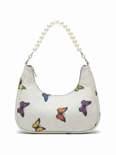 Girls’ PU Leather Printed Handbag – Multicolor Fashion Mini Bag for Daily Use