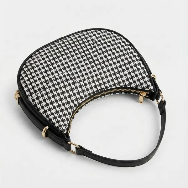 Girl’s PU Leather Printed Shoulder Bag – Stylish Everyday Handbag (1 Pc, Black)