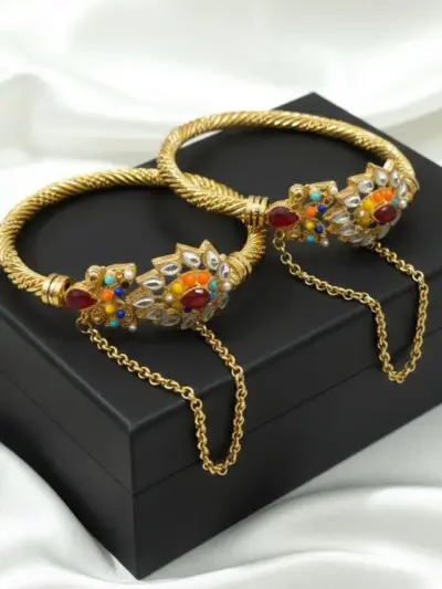 Generic Multicolor Plain Casting Bangles for Women – 2-Piece Set