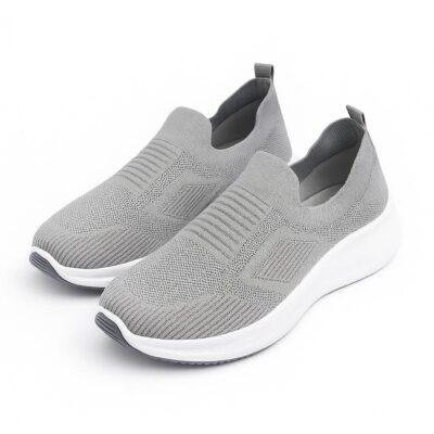 Men’s Grey PVC Walking Skechers – Comfortable Casual Shoes for Daily Wear