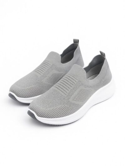 Men’s Grey PVC Walking Skechers – Comfortable Casual Shoes for Daily Wear
