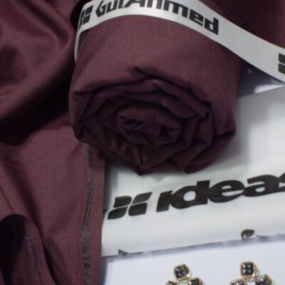 Men’s Wash & Wear Plain Unstitched Suit – Summer Fabric, 4 Meter Cutting with Buttons & Brand Bag