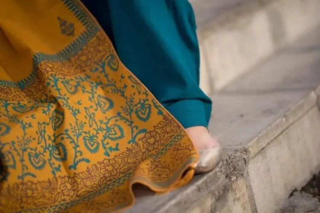 Women’s 3-Piece Unstitched Embroidered Suit – Dhanak Shirt, Trouser & Pashmina Dupatta (Blue, 2.75m Shirt)