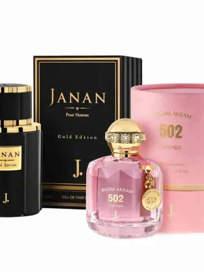 Wasim Akram × Janan Gold Unisex Fruity Long-Lasting Perfume Set – 2 Bottles