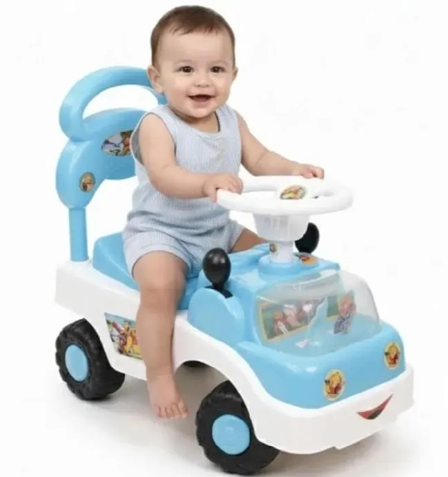 Kids Riding Car with Wide & Long Back Support – Musical Ride-On Car with Lights