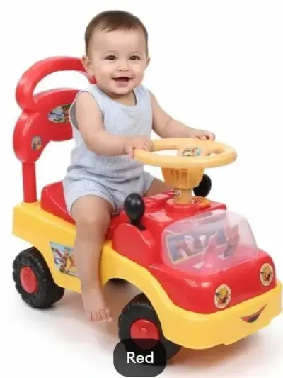 Kids Riding Car with Wide & Long Back Support – Musical Ride-On Car with Lights