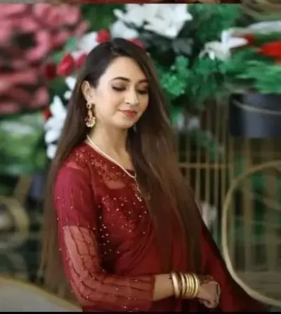 Luxury Maroon Shamoz Silk Embroidered Stitched Saree with Organza Blouse – 2 Pcs Festive Wear Set