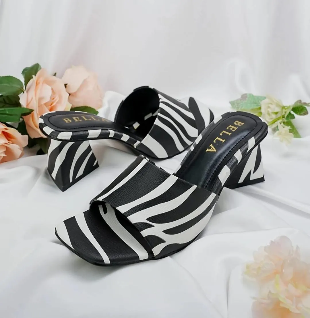 Women’s Multicolor Rexine Formal Heels – Elegant Printed High Heels for Special Occasions