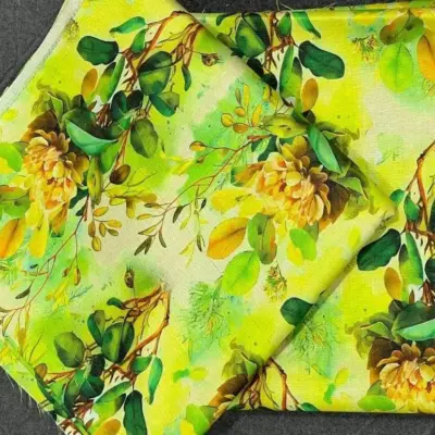 Women’s Shamery 2 Pcs Unstitched Printed Suit – Green | Shirt 5 Gazz, Trouser 5 Gazz