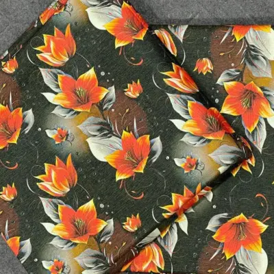 Women’s Shamery 2 Pcs Unstitched Printed Suit – Black | Shirt 5 Gazz, Trouser 5 Gazz