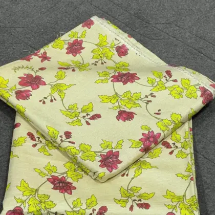 Women’s Shamery 2 Pcs Unstitched Printed Suit – Yellow | Shirt 5 Gazz, Trouser 5 Gazz