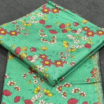 Women’s Shamery 2 Pcs Unstitched Printed Suit – Green | Shirt 5 Gazz, Trouser 5 Gazz