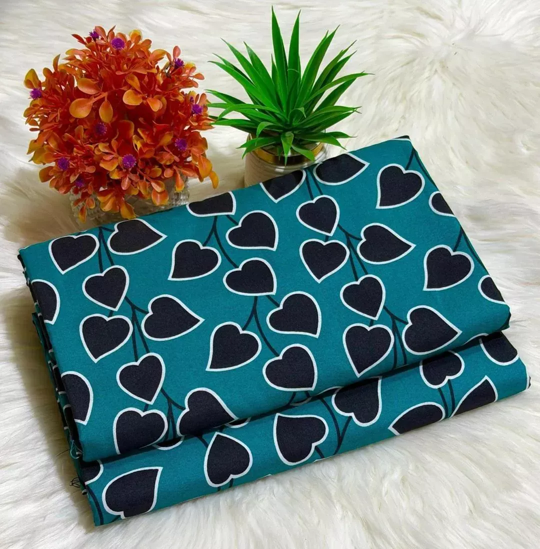 Women’s 2 Pcs Unstitched Printed Polo Cotton Suit – Green | 2 Meter Fabric